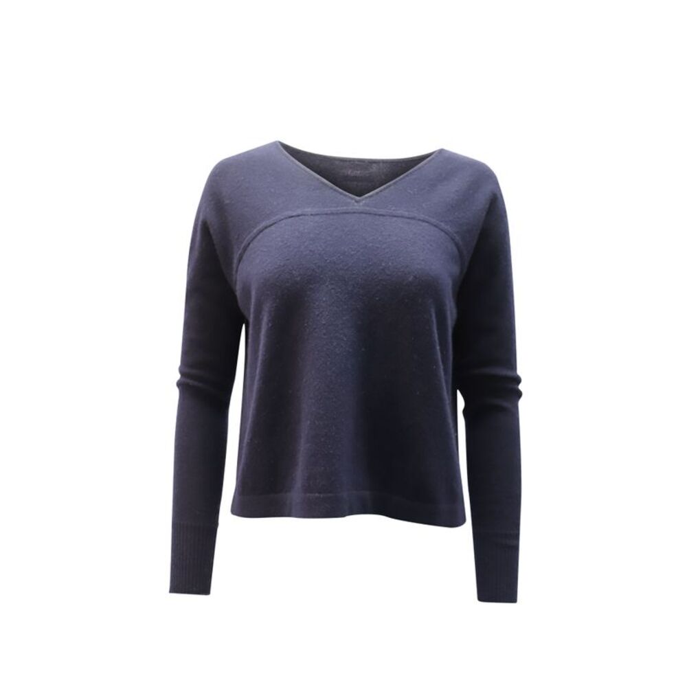 Vince V-Neck Sweater in Navy Blue Cashmere